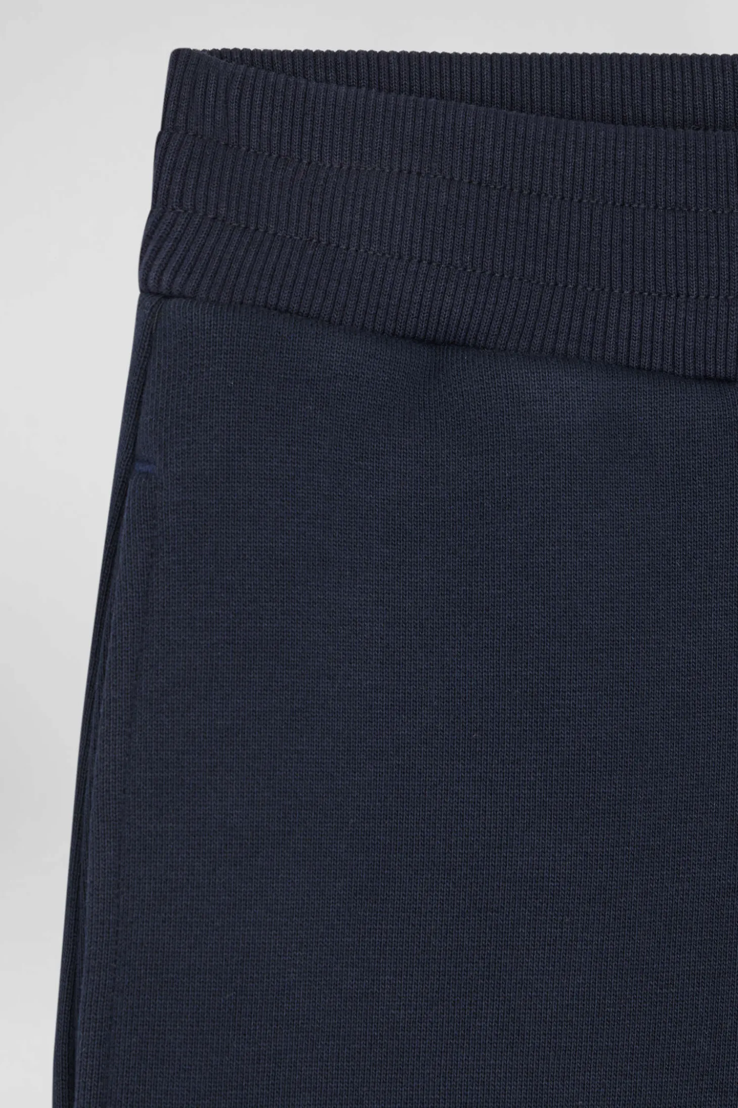 Regular navy brushed cotton fleece jogging bottoms