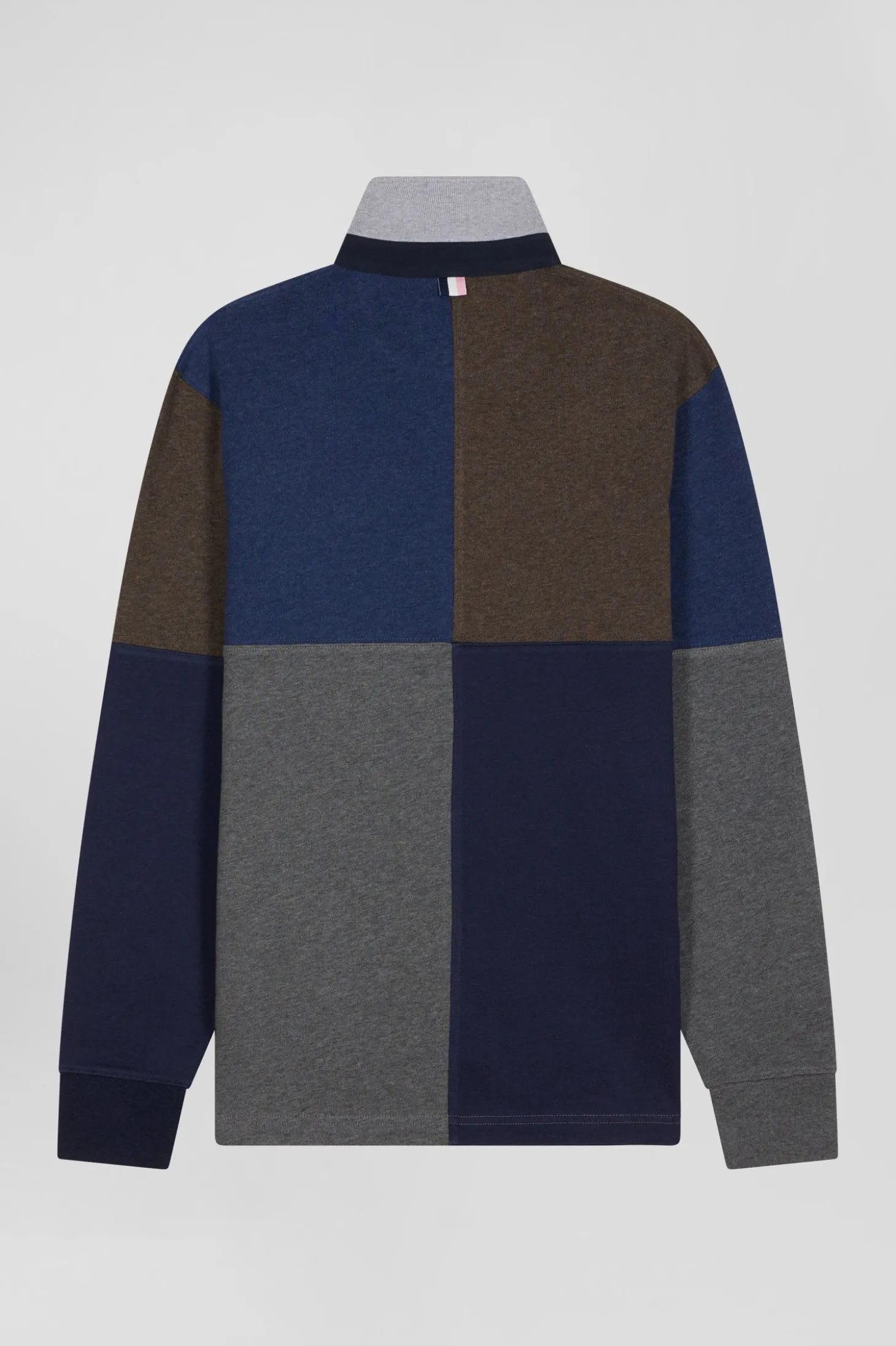 Regular navy long-sleeved Barbarian cotton rugby shirt