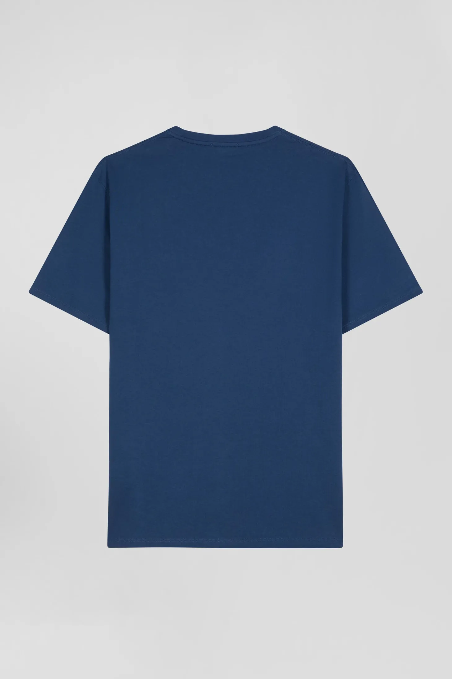 Regular navy Pima cotton short-sleeved T-shirt