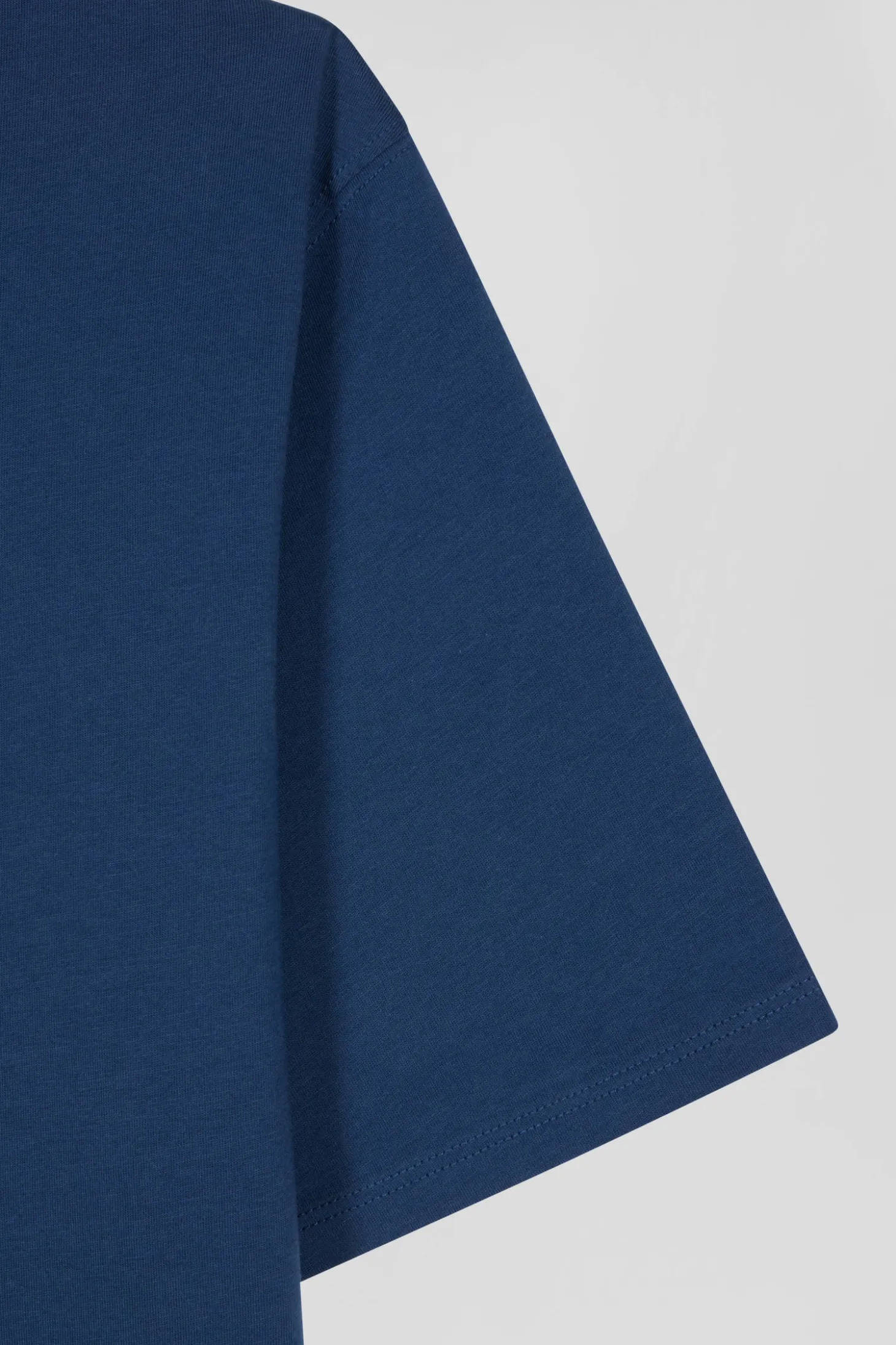 Regular navy Pima cotton short-sleeved T-shirt