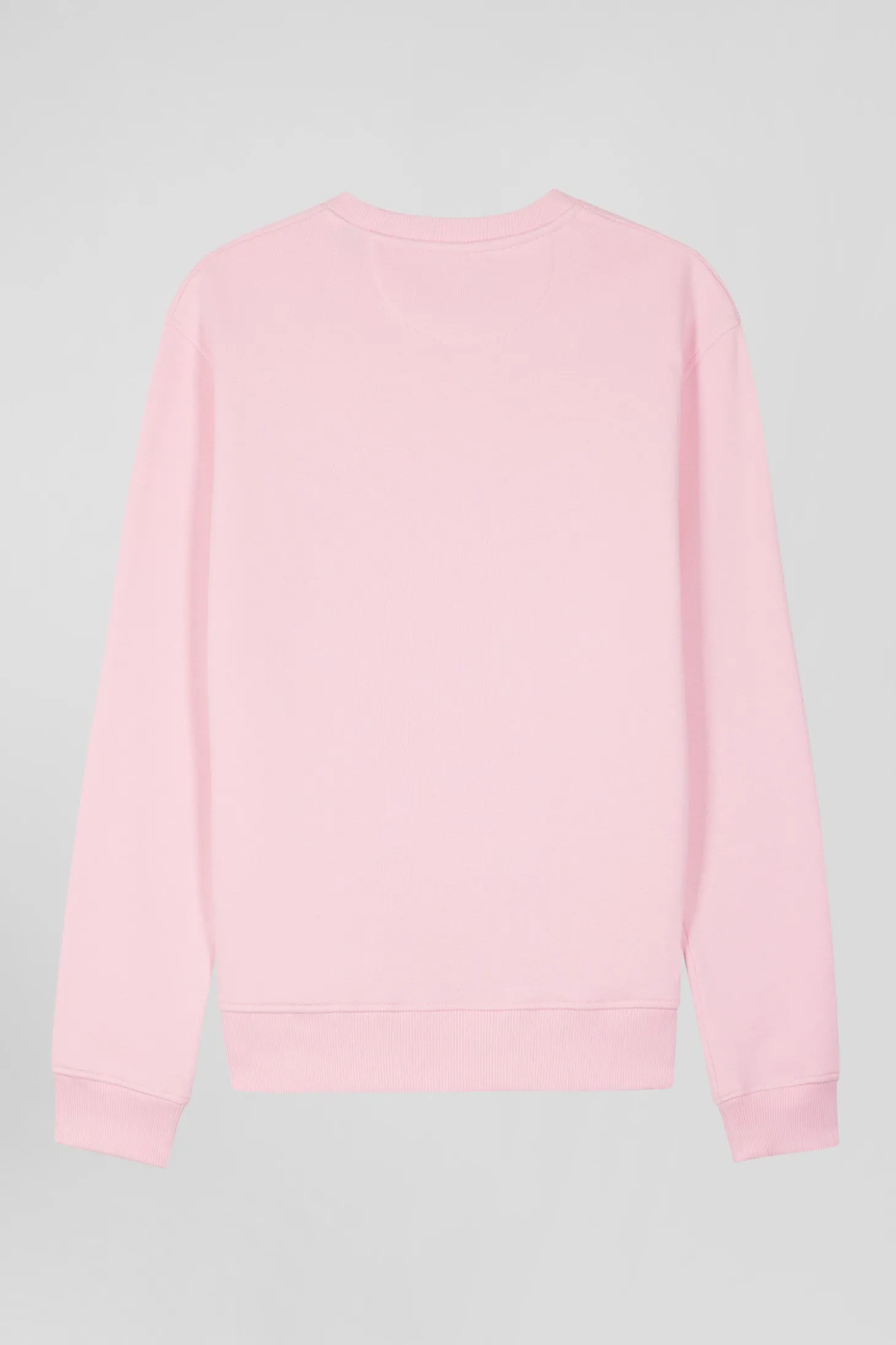 Regular pink brushed cotton fleece sweatshirt