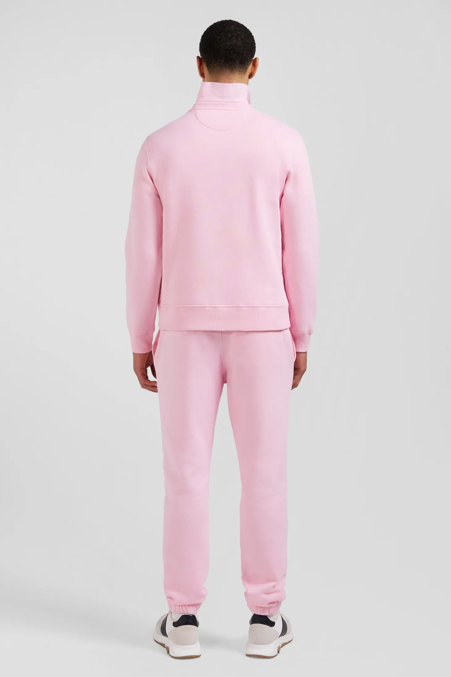 Regular pink brushed cotton fleece sweatshirt