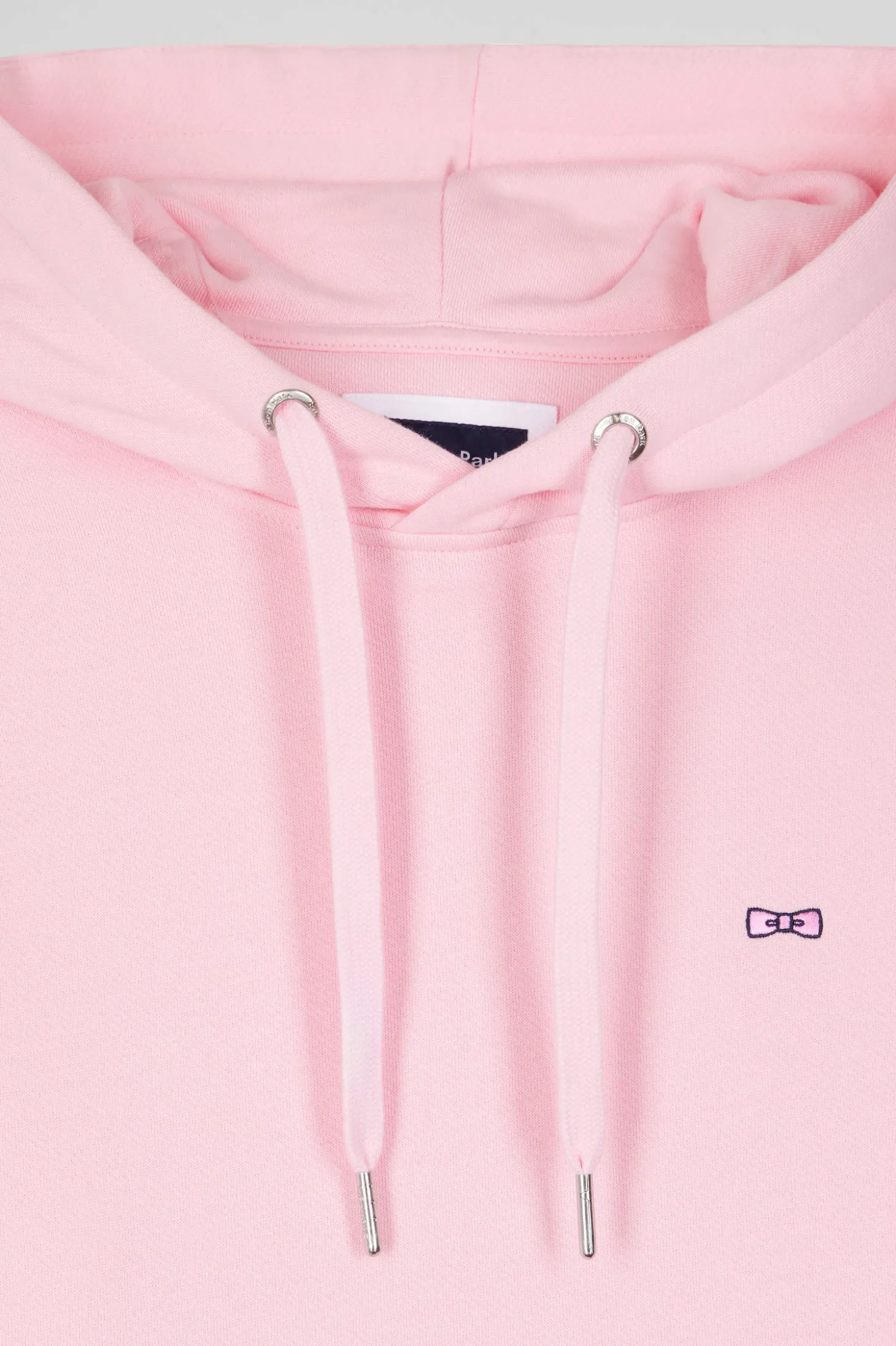 Regular pink brushed cotton fleece hoodie