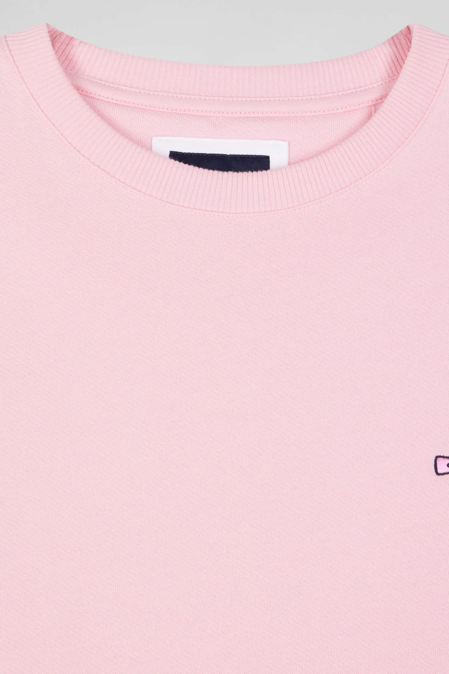Regular pink brushed cotton fleece sweatshirt