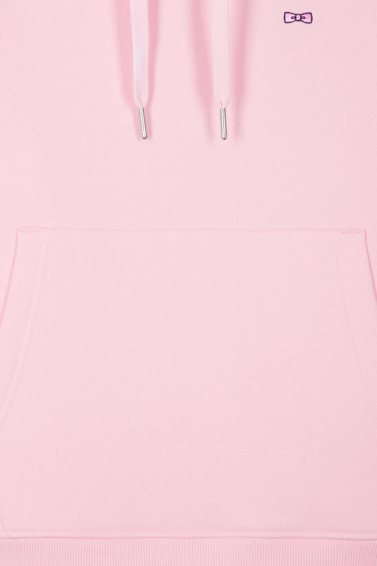 Regular pink brushed cotton fleece hoodie