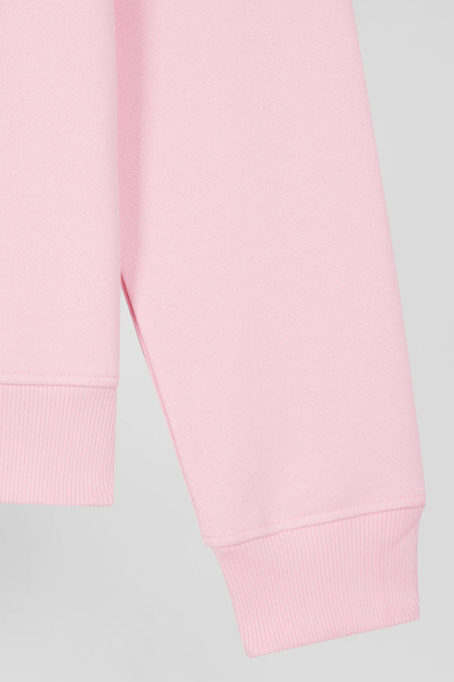 Regular pink brushed cotton fleece sweatshirt