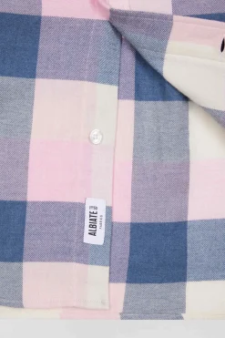 Regular pink checked cotton shirt