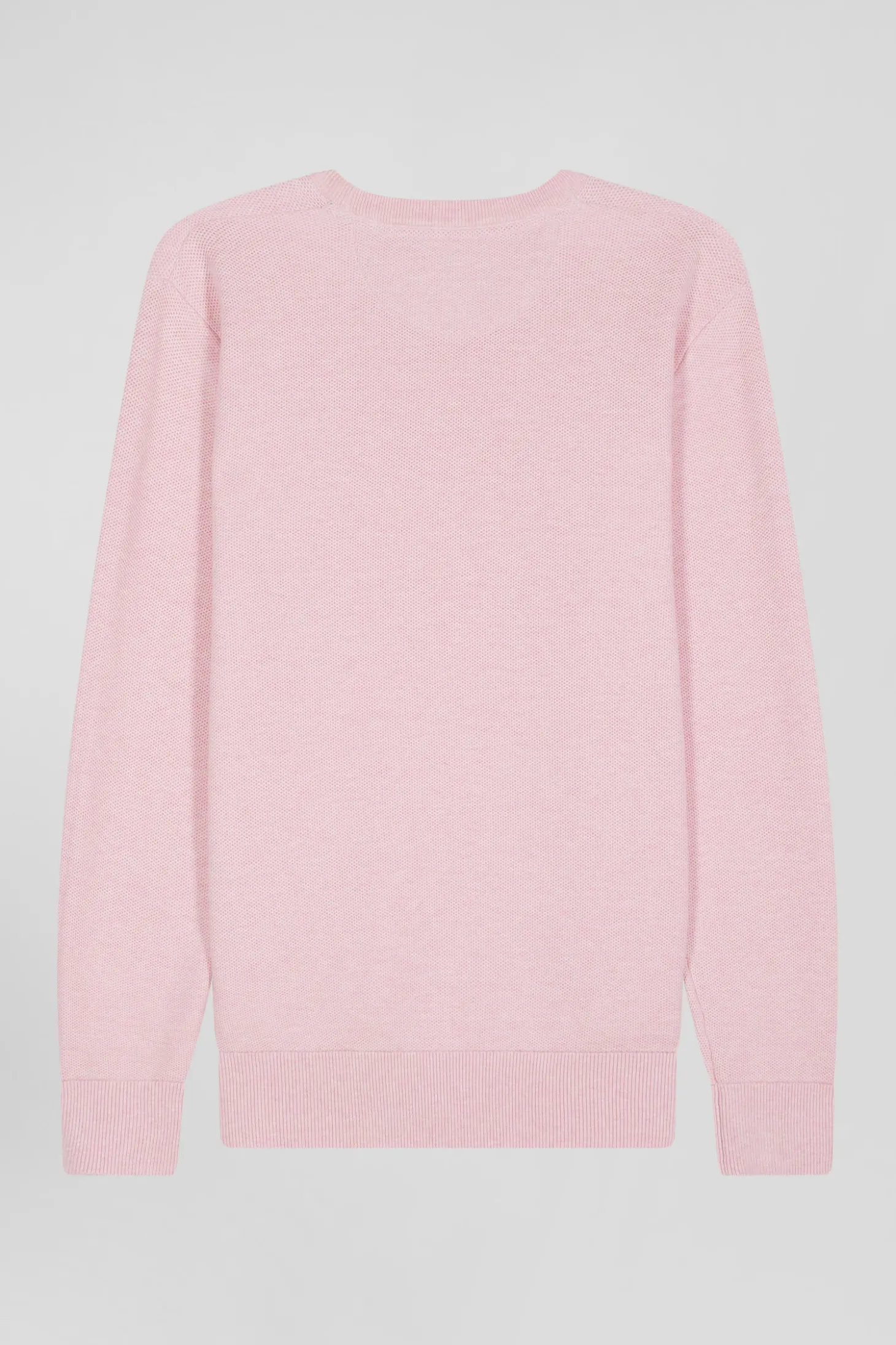 Regular pink cotton crew neck jumper