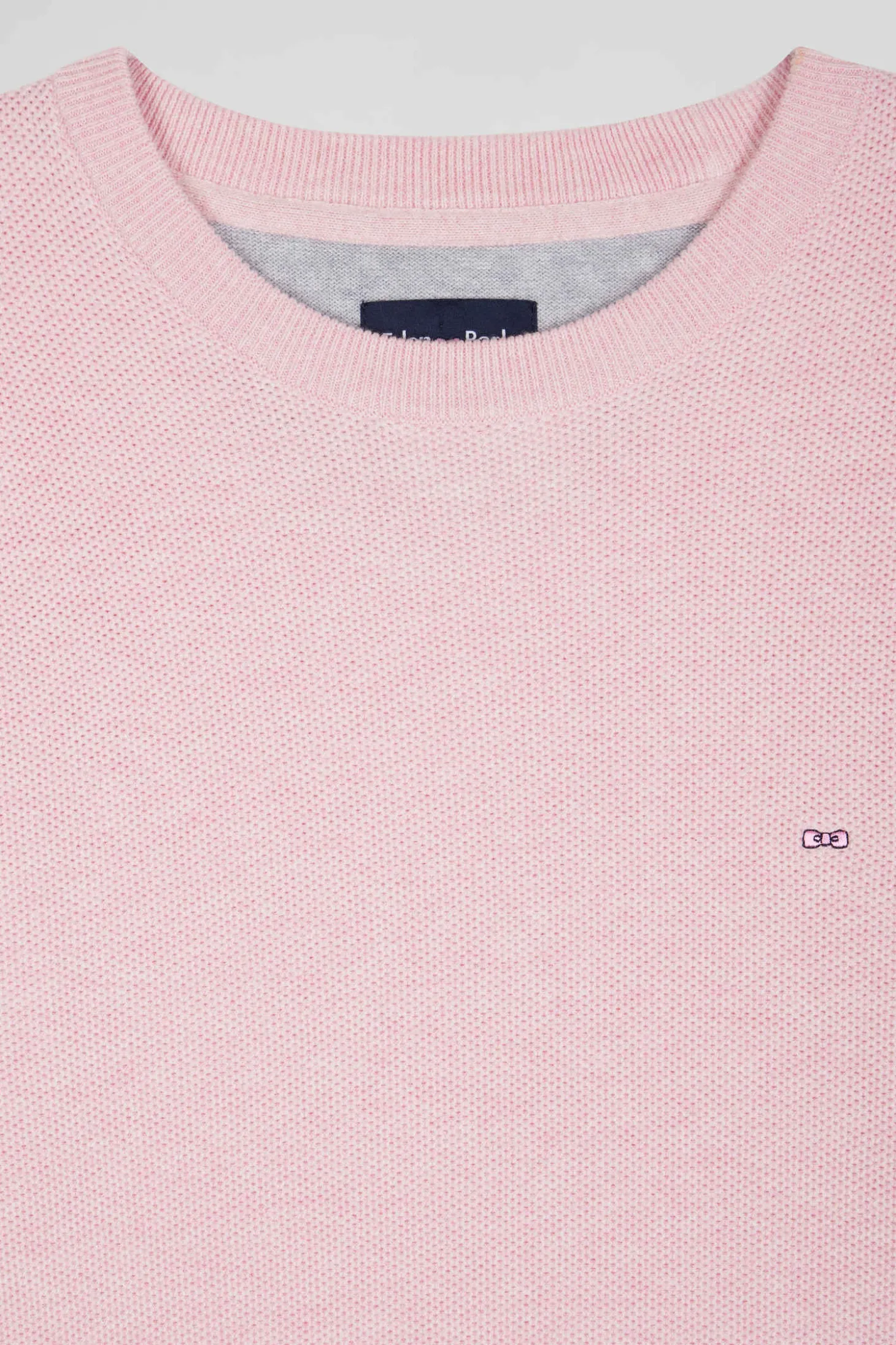 Regular pink cotton crew neck jumper