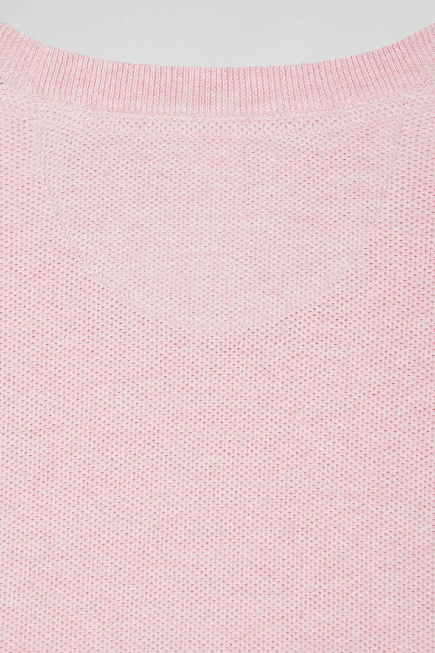 Regular pink cotton crew neck jumper