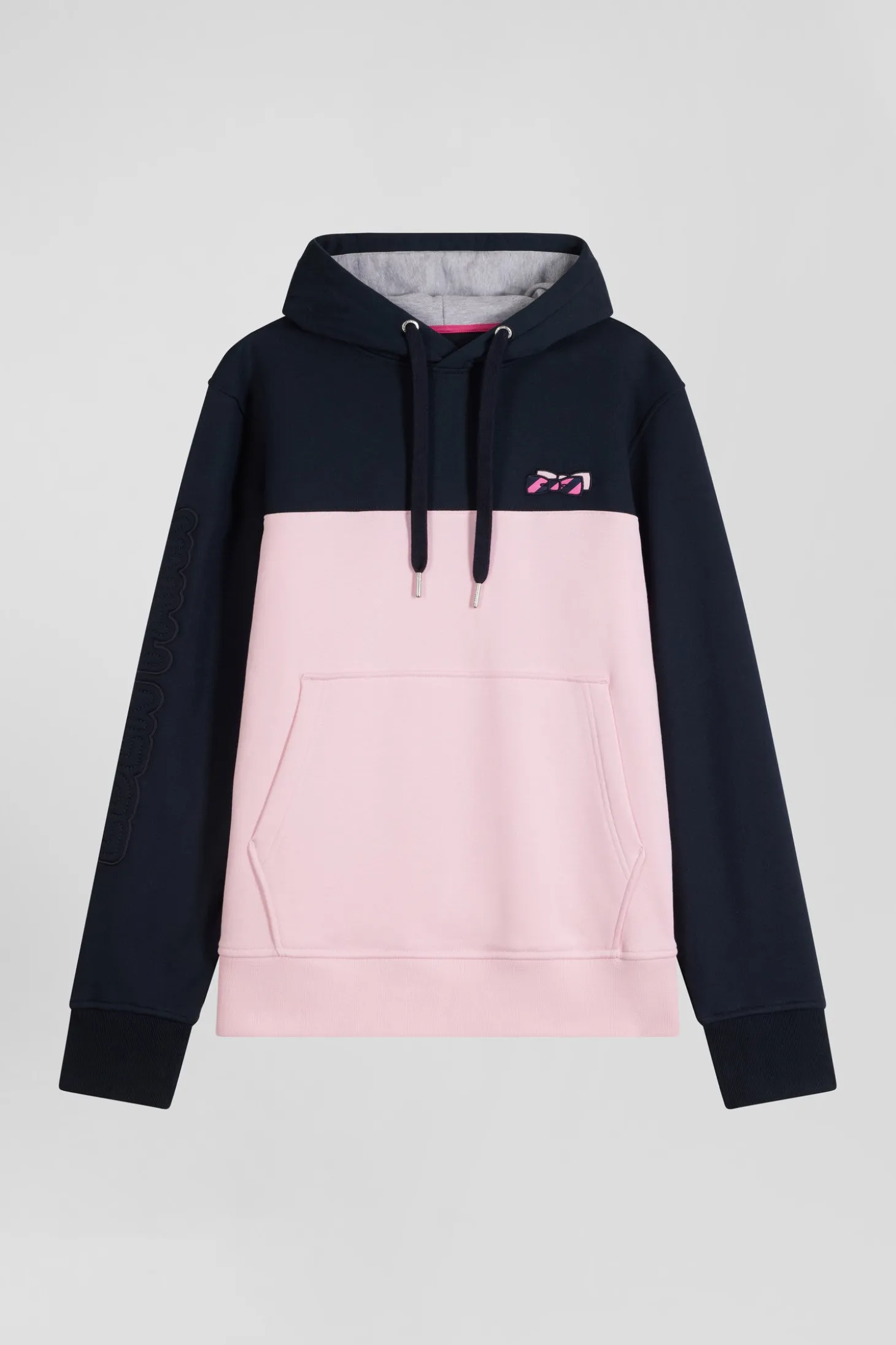 Regular pink cotton hoodie