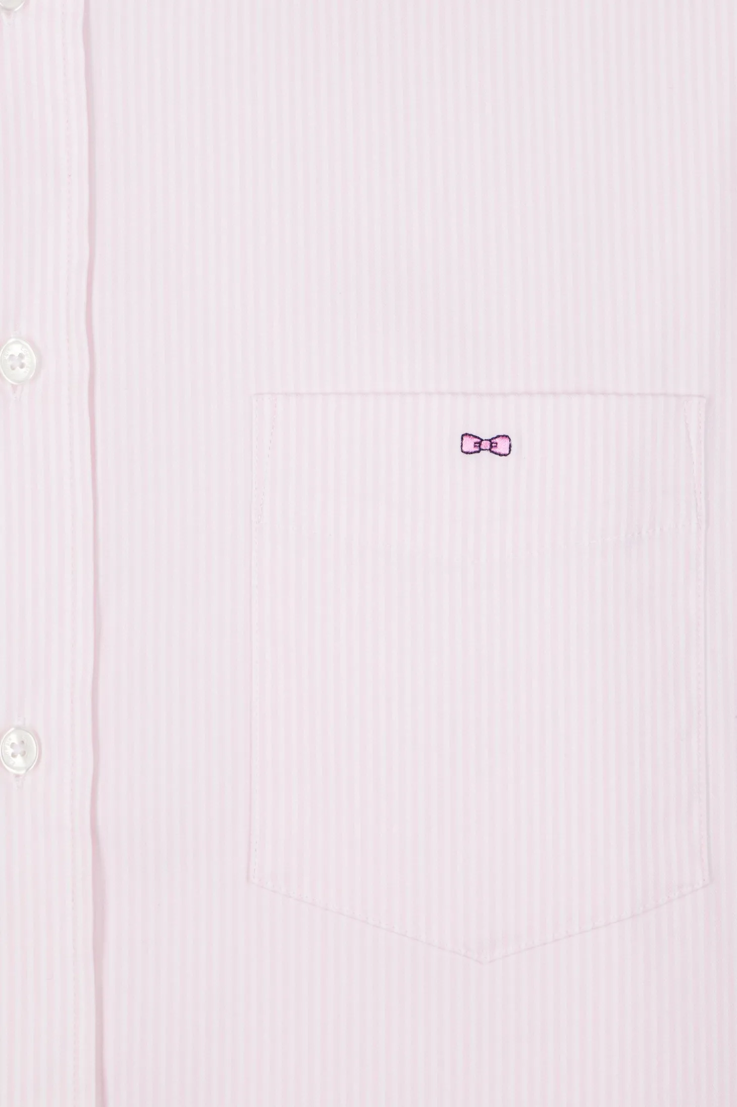Regular pink cotton poplin shirt with baton stripes