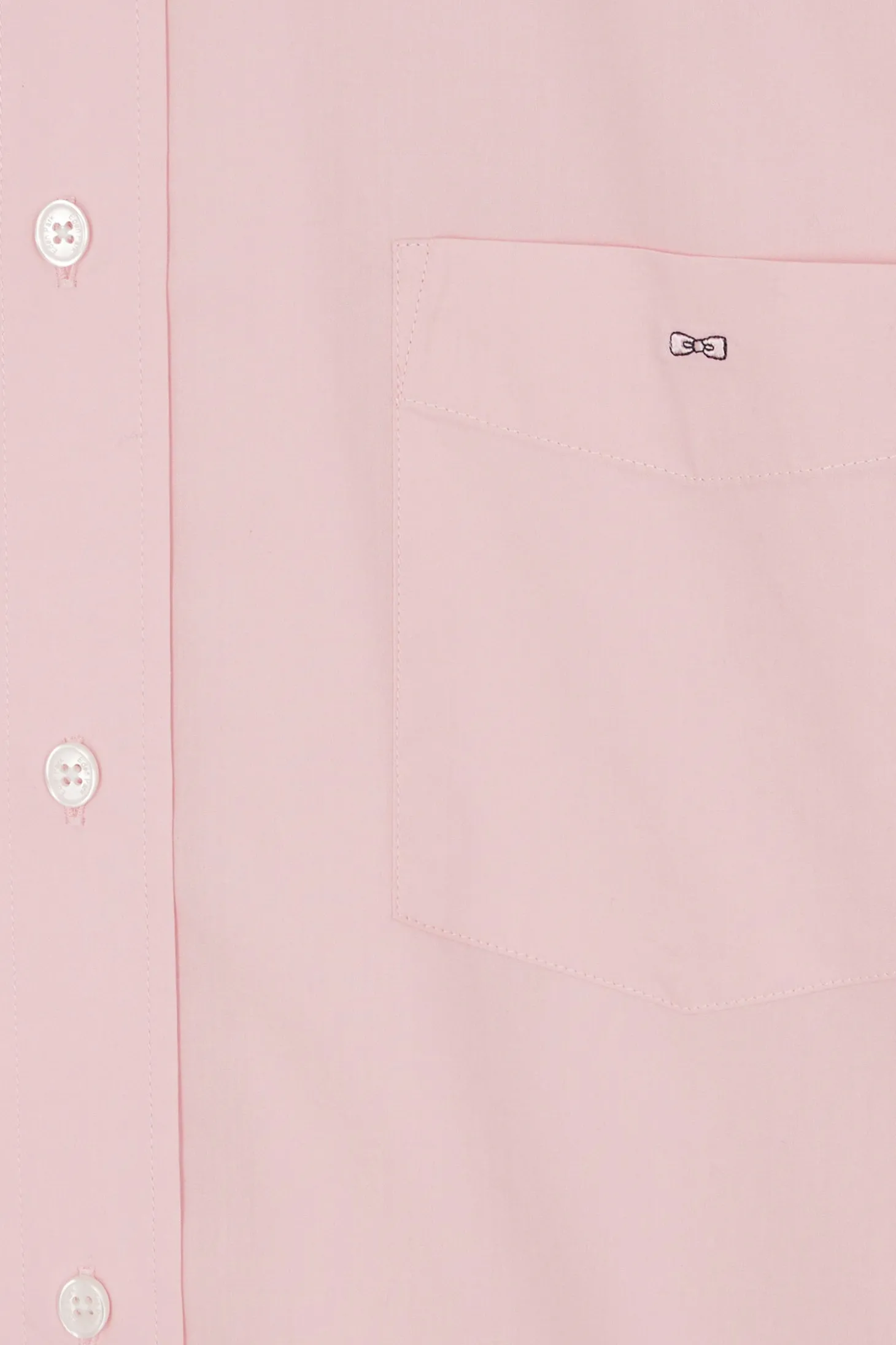 Regular pink cotton poplin shirt with button-down collar and printed elbow patches