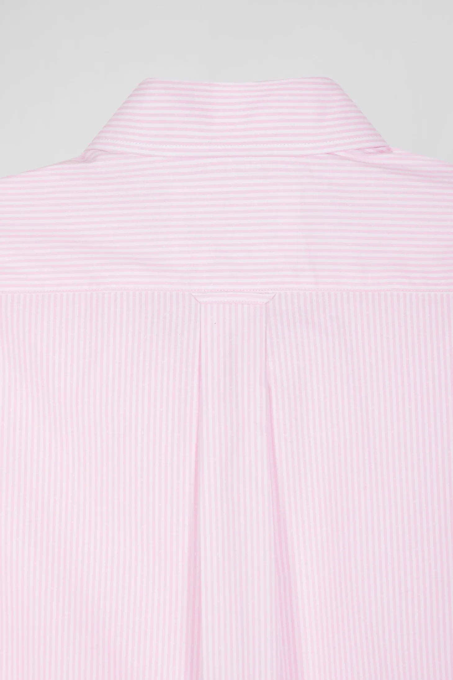 Regular pink striped cotton jacquard shirt