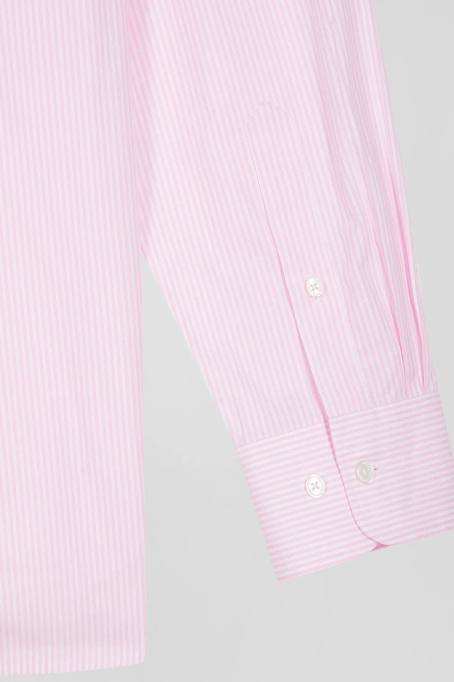 Regular pink striped cotton jacquard shirt