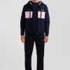 Regular pink zipped cotton hoodie