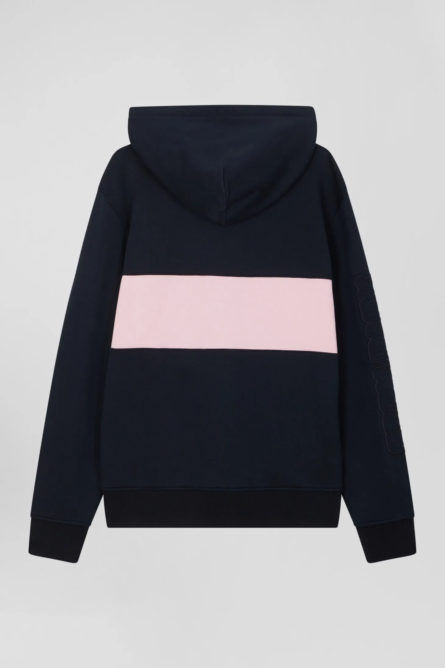 Regular pink zipped cotton hoodie