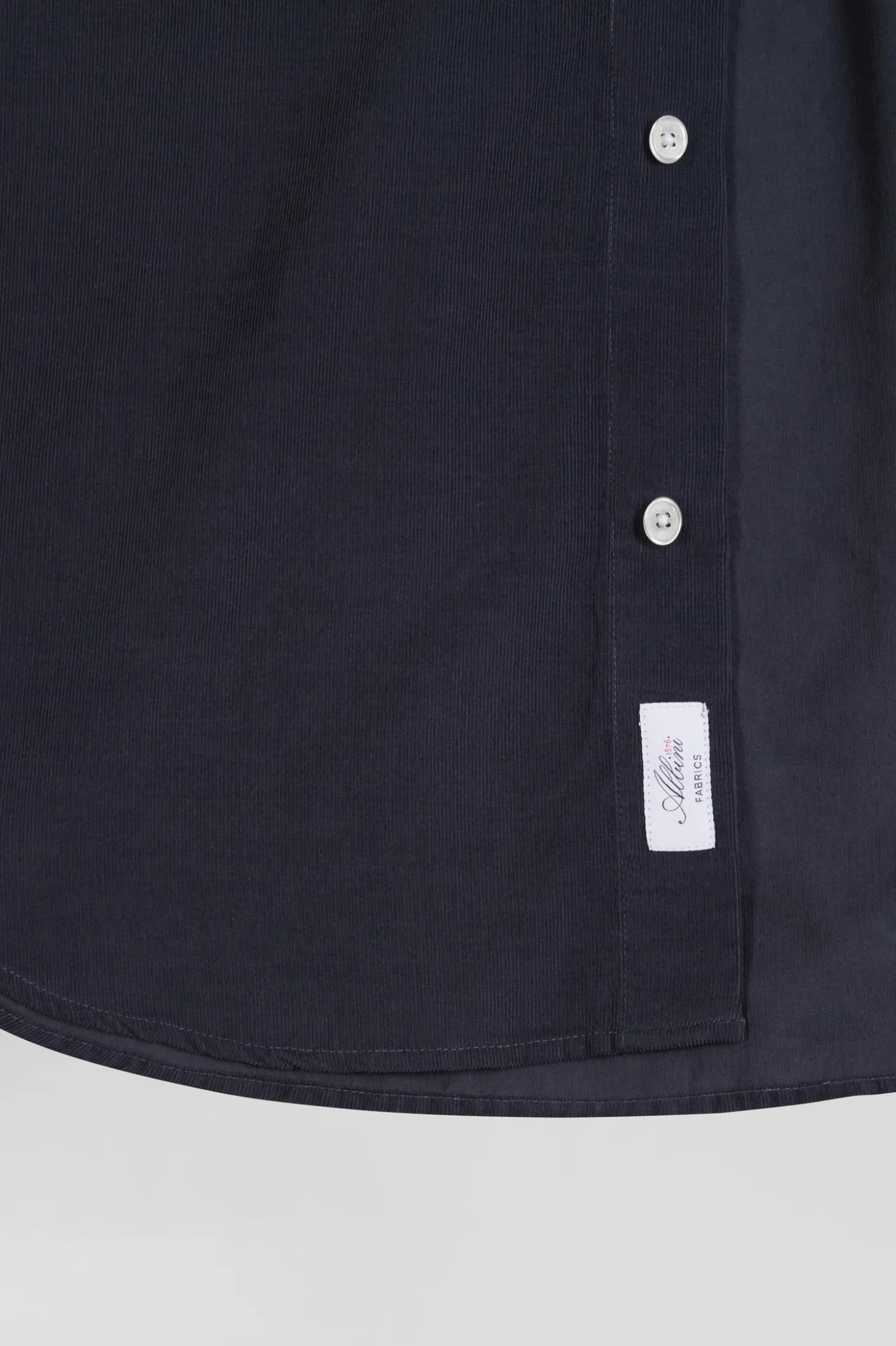 Regular plain anthracite grey cotton shirt with button-down collar and chest pocket