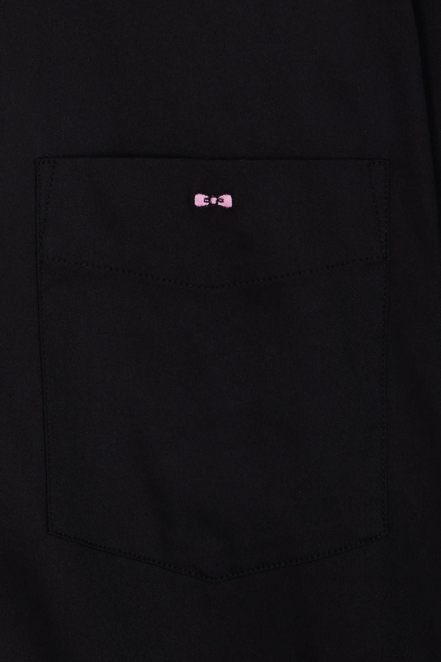 Regular plain black mixed stretch cotton shirt