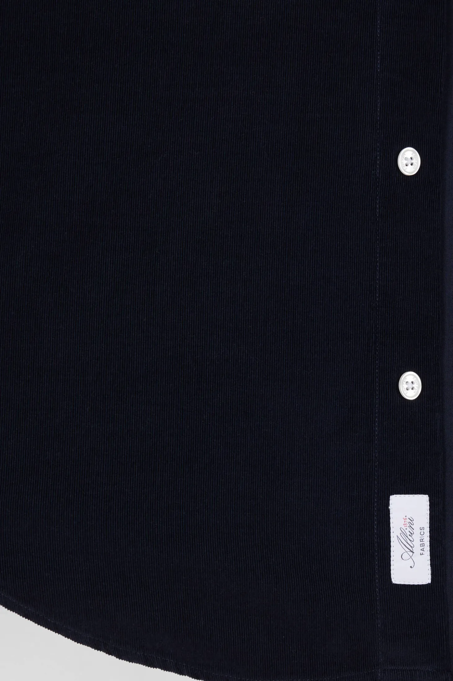 Regular plain navy blue cotton shirt with button-down collar and chest pocket