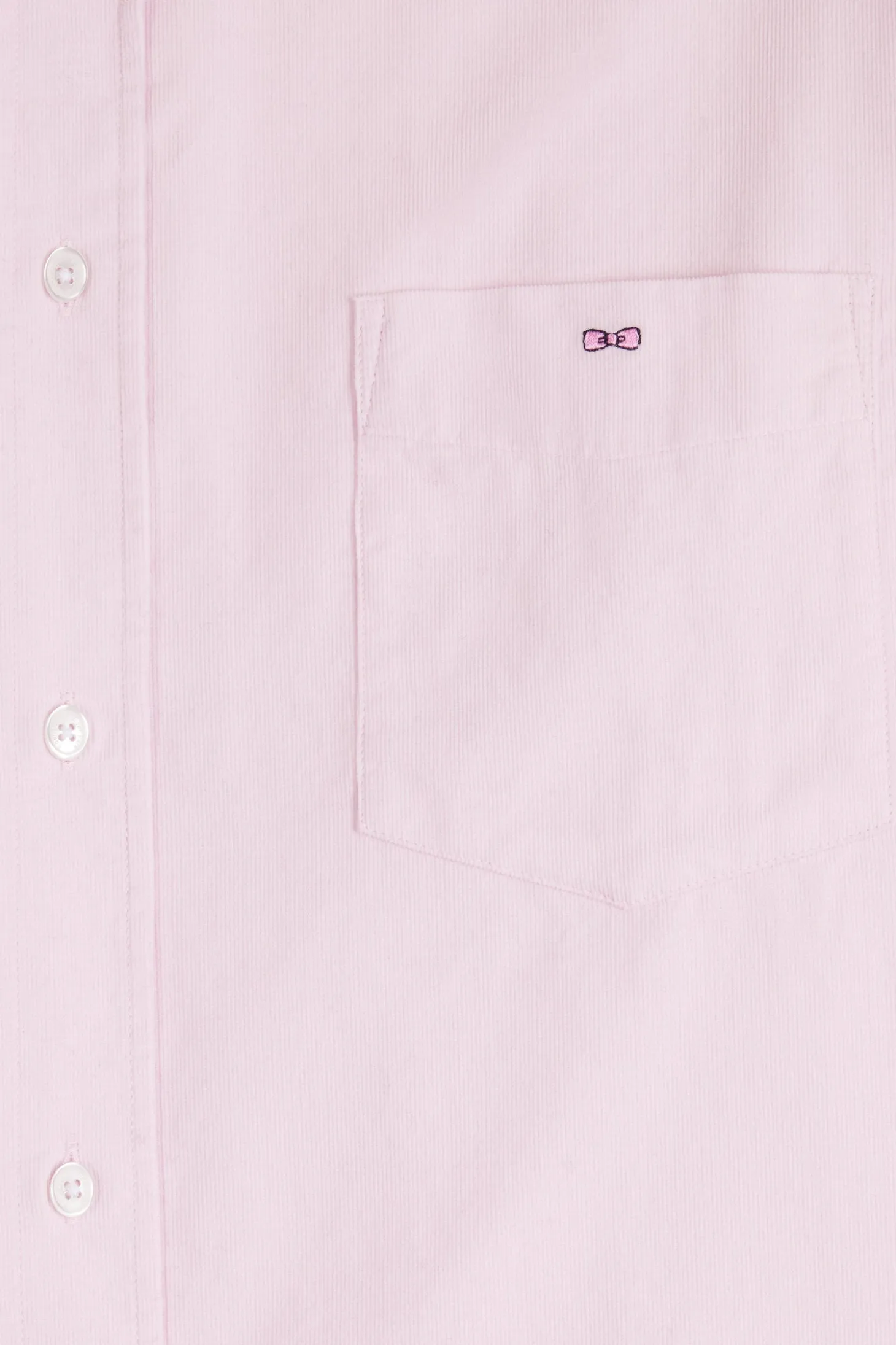 Regular plain pink cotton shirt with button-down collar and chest pocket