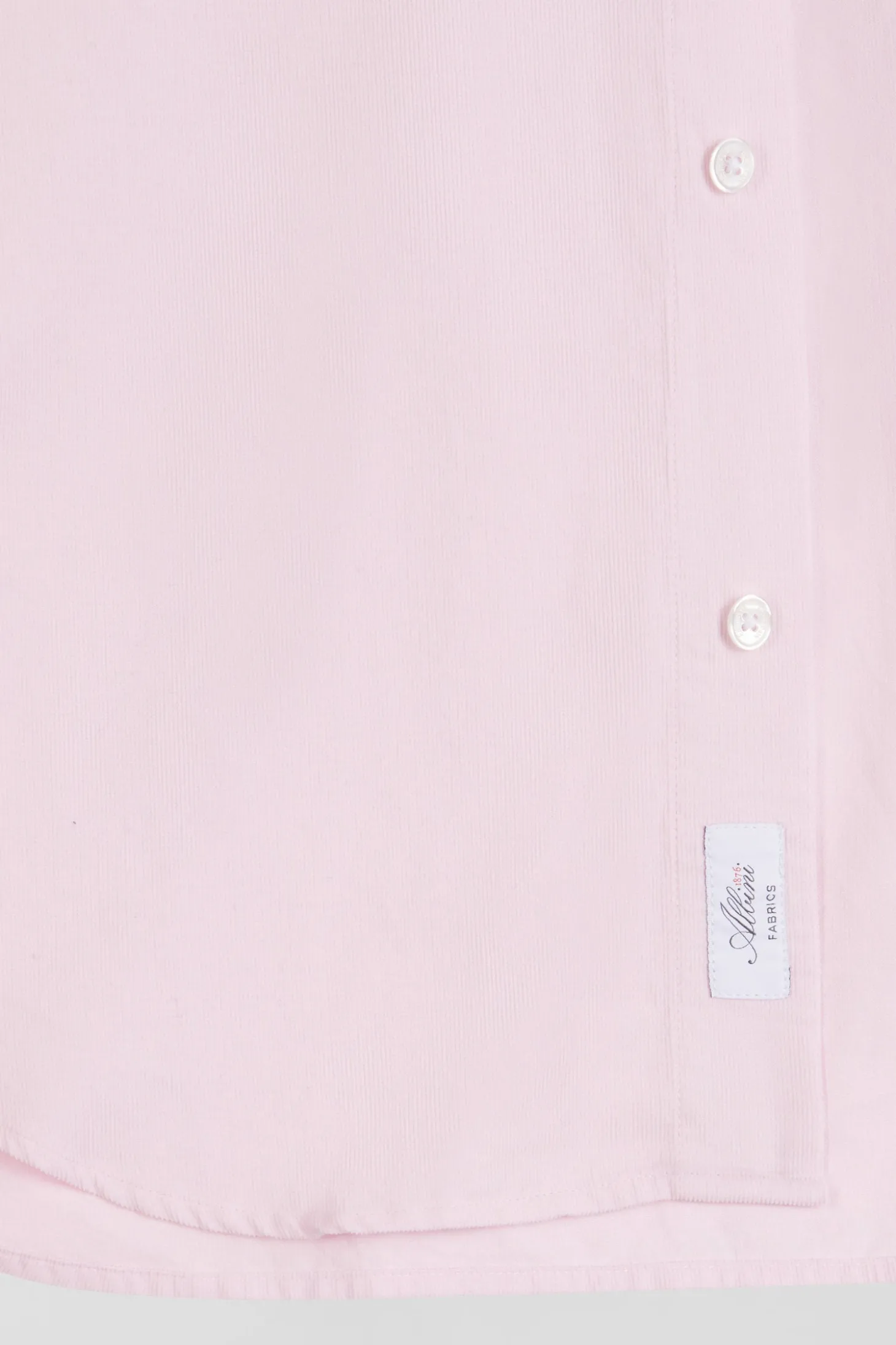 Regular plain pink cotton shirt with button-down collar and chest pocket