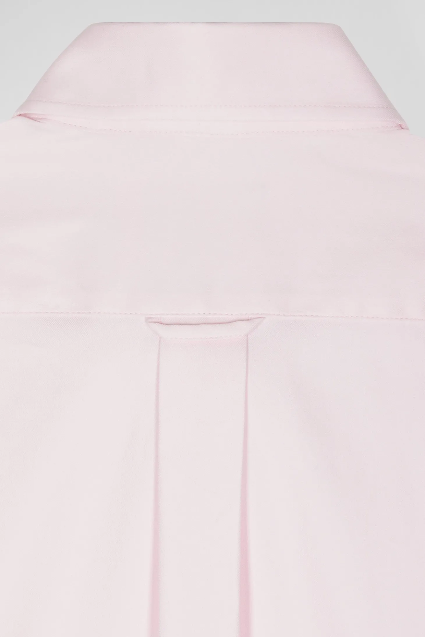Regular plain pink mixed stretch cotton shirt