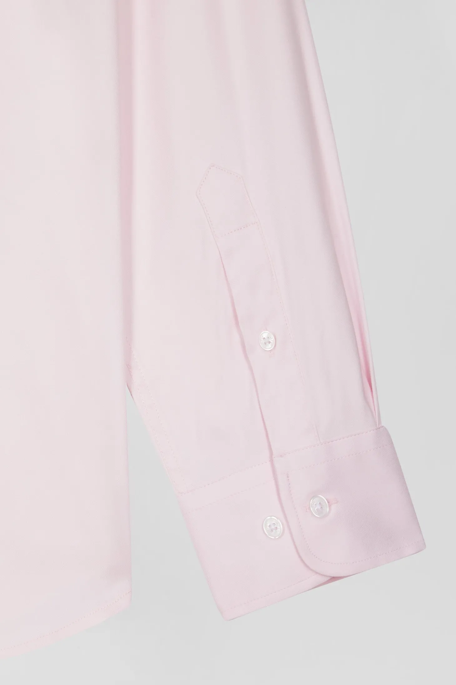 Regular plain pink mixed stretch cotton shirt
