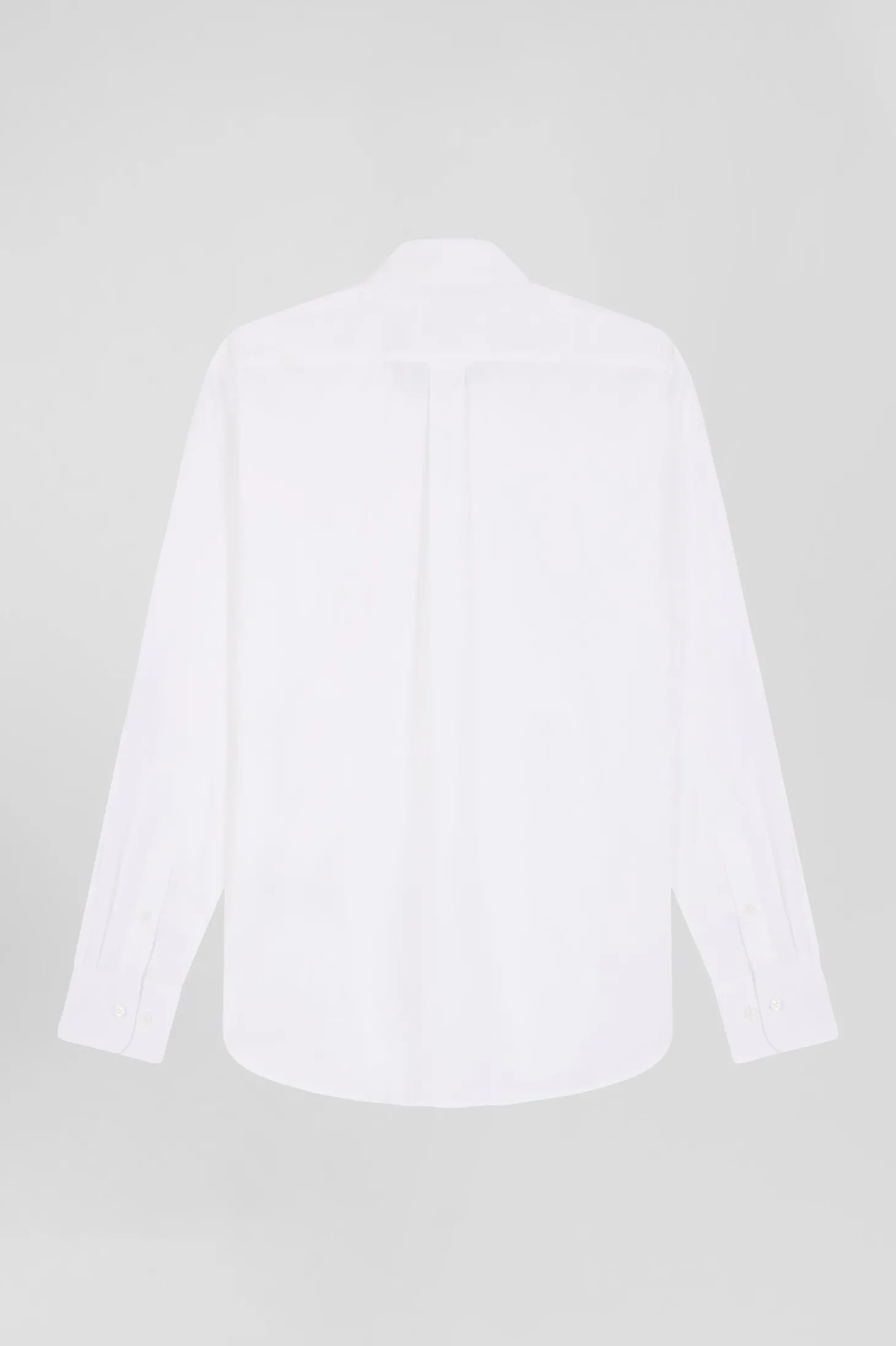Regular plain white cotton poplin shirt