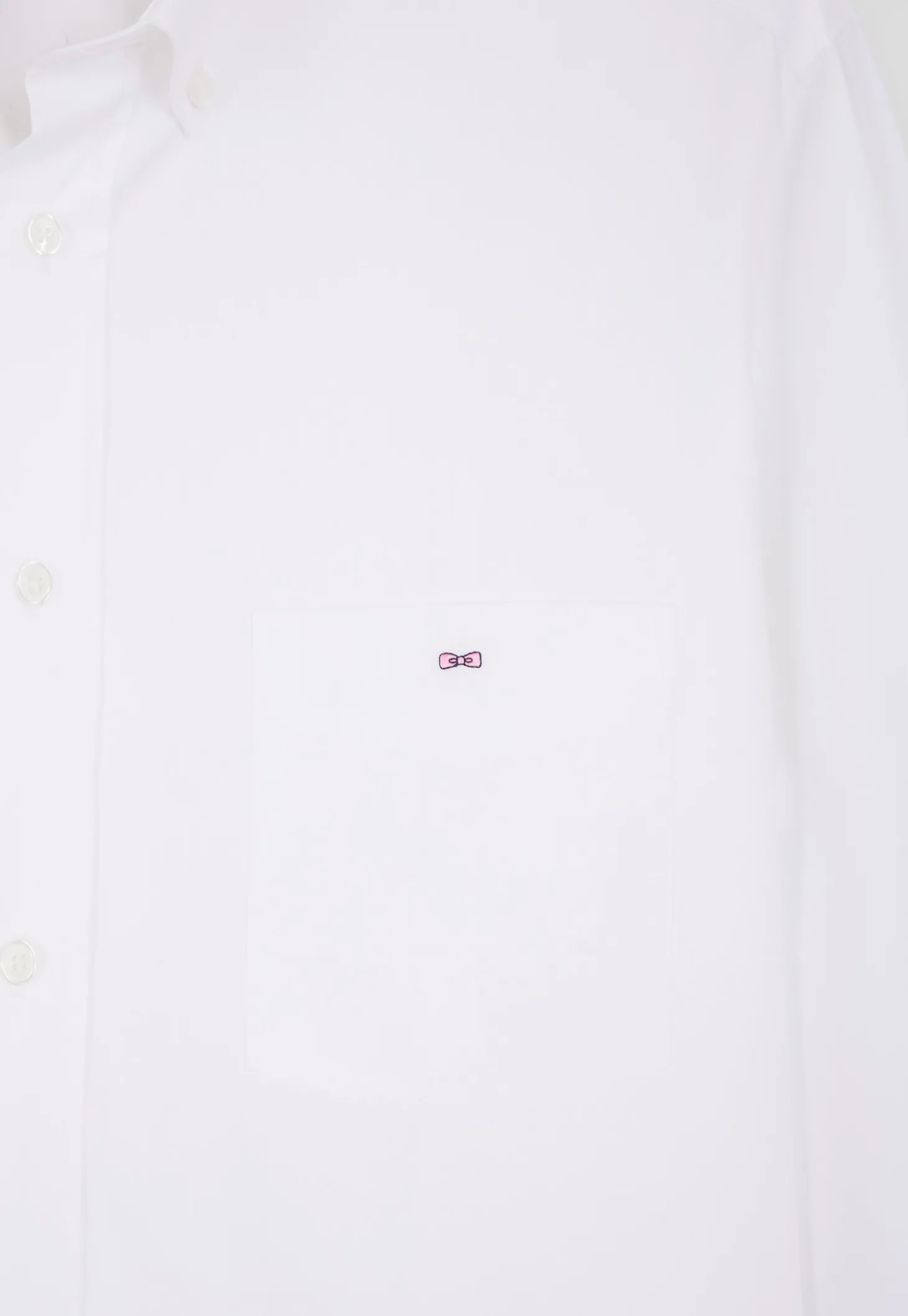 Regular plain white cotton poplin shirt