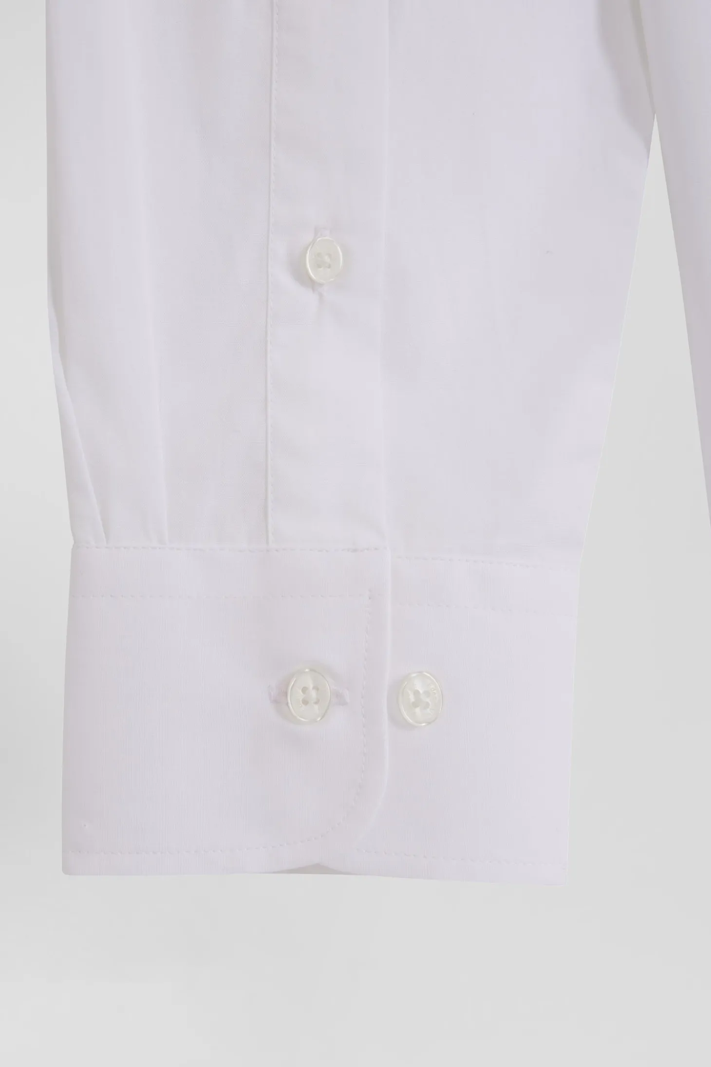 Regular plain white cotton poplin shirt