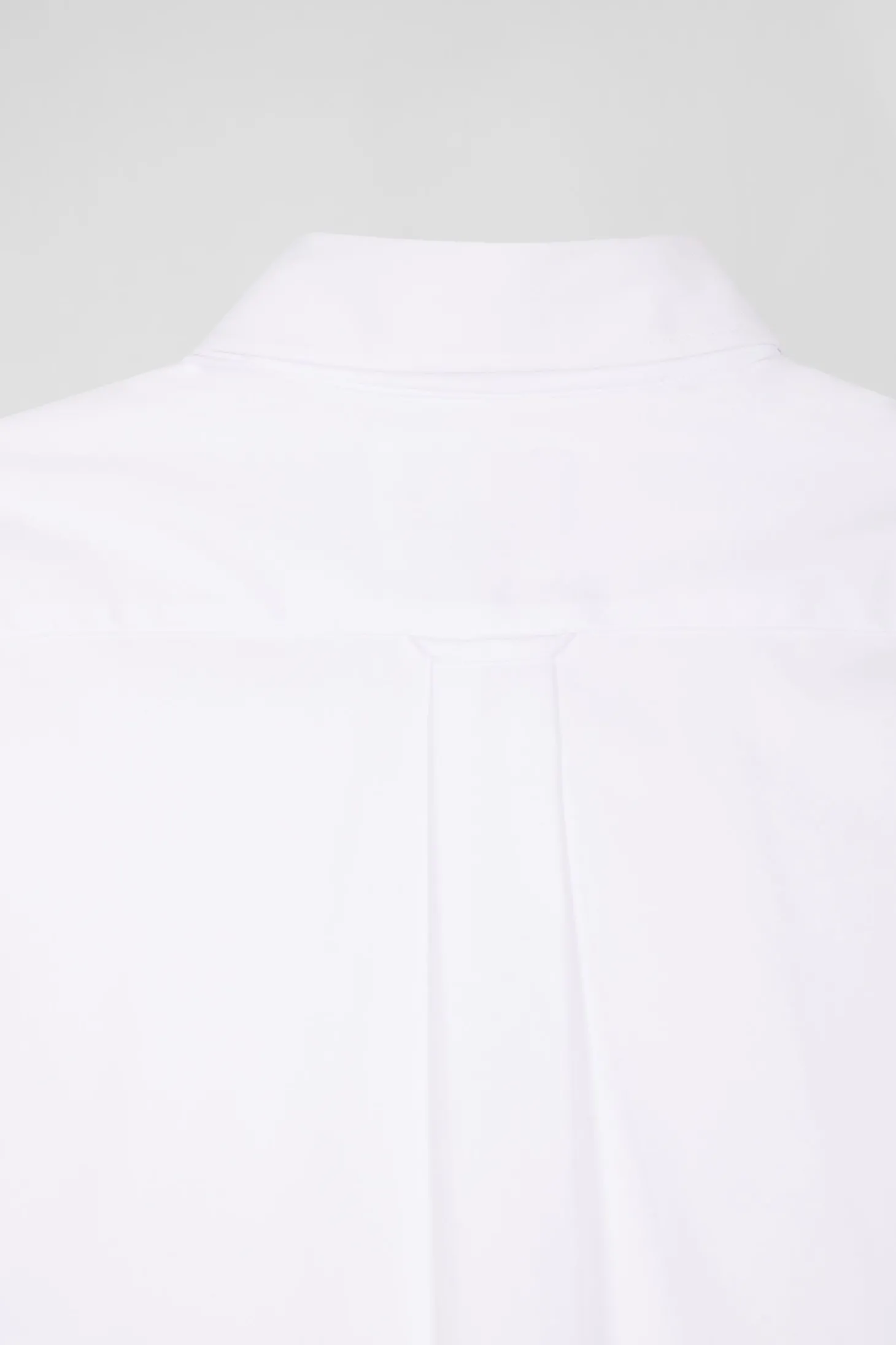 Regular plain white mixed stretch cotton shirt