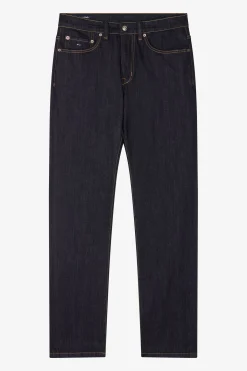 Regular raw stretch denim jeans