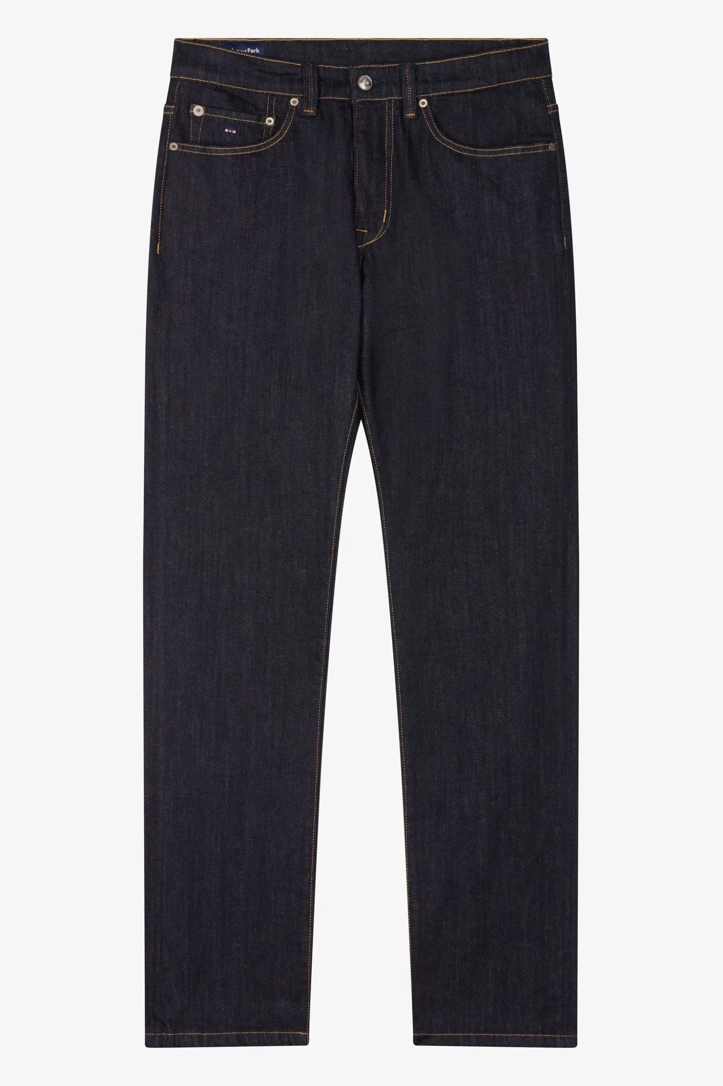 Regular raw stretch denim jeans