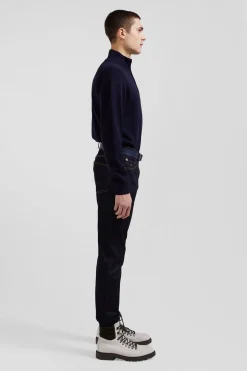 Regular raw stretch denim jeans