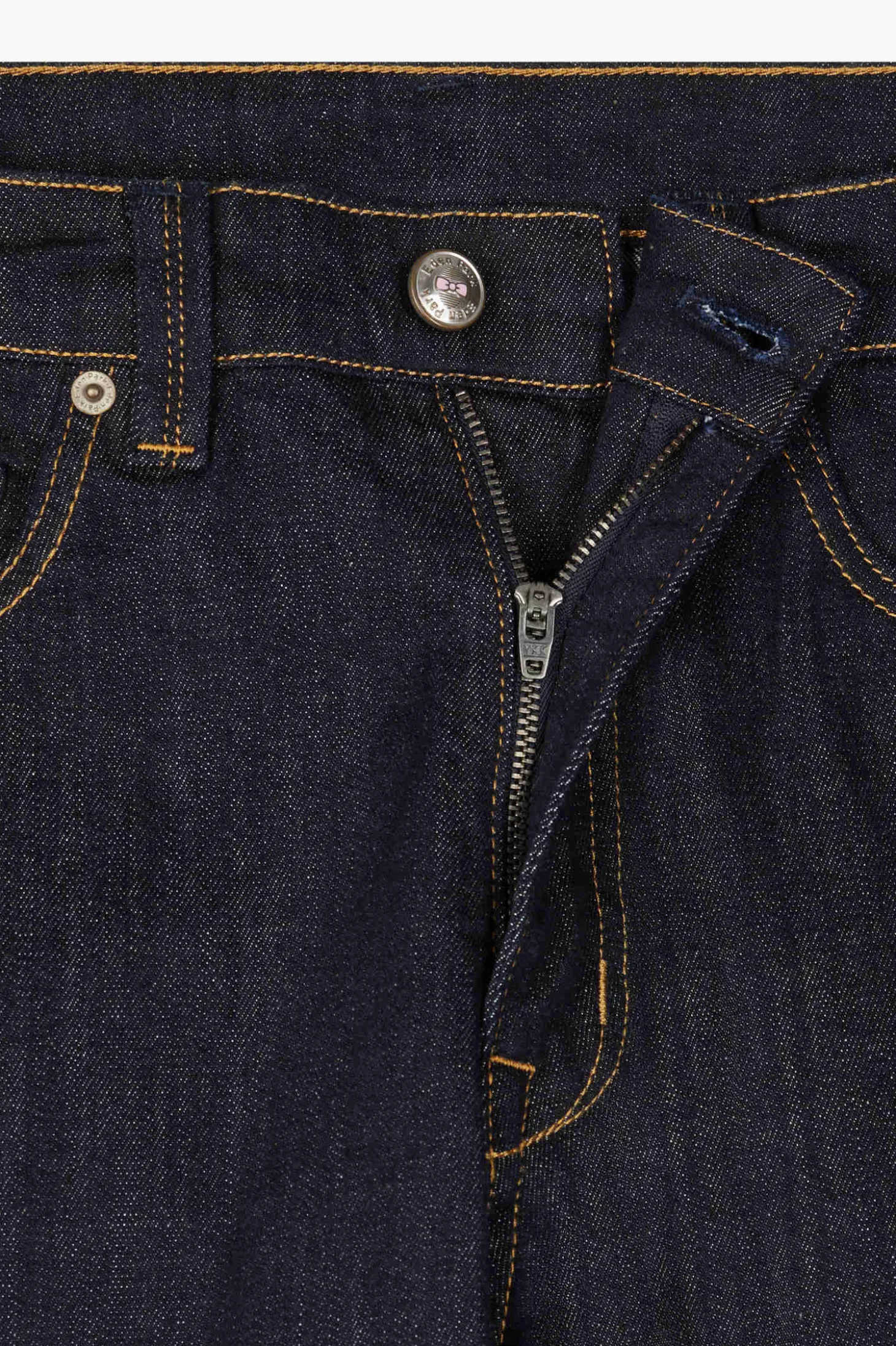 Regular raw stretch denim jeans