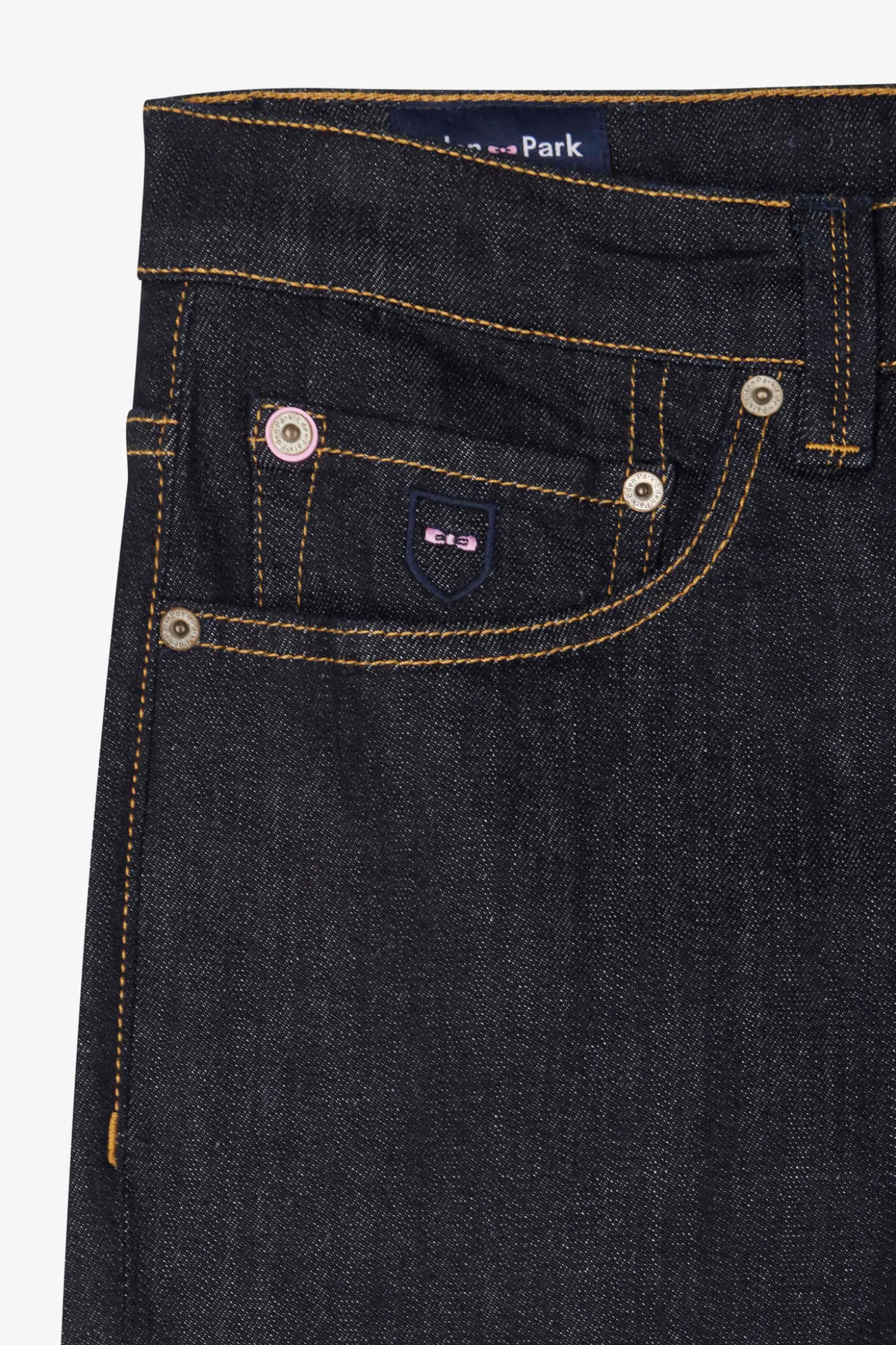 Regular raw stretch denim jeans