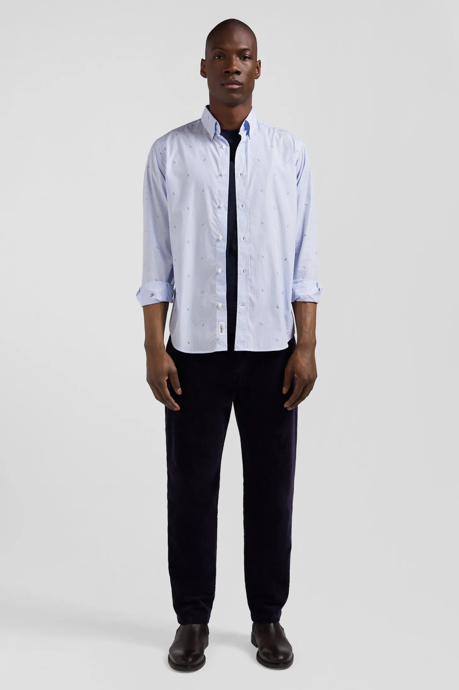 Regular sky blue cotton shirt