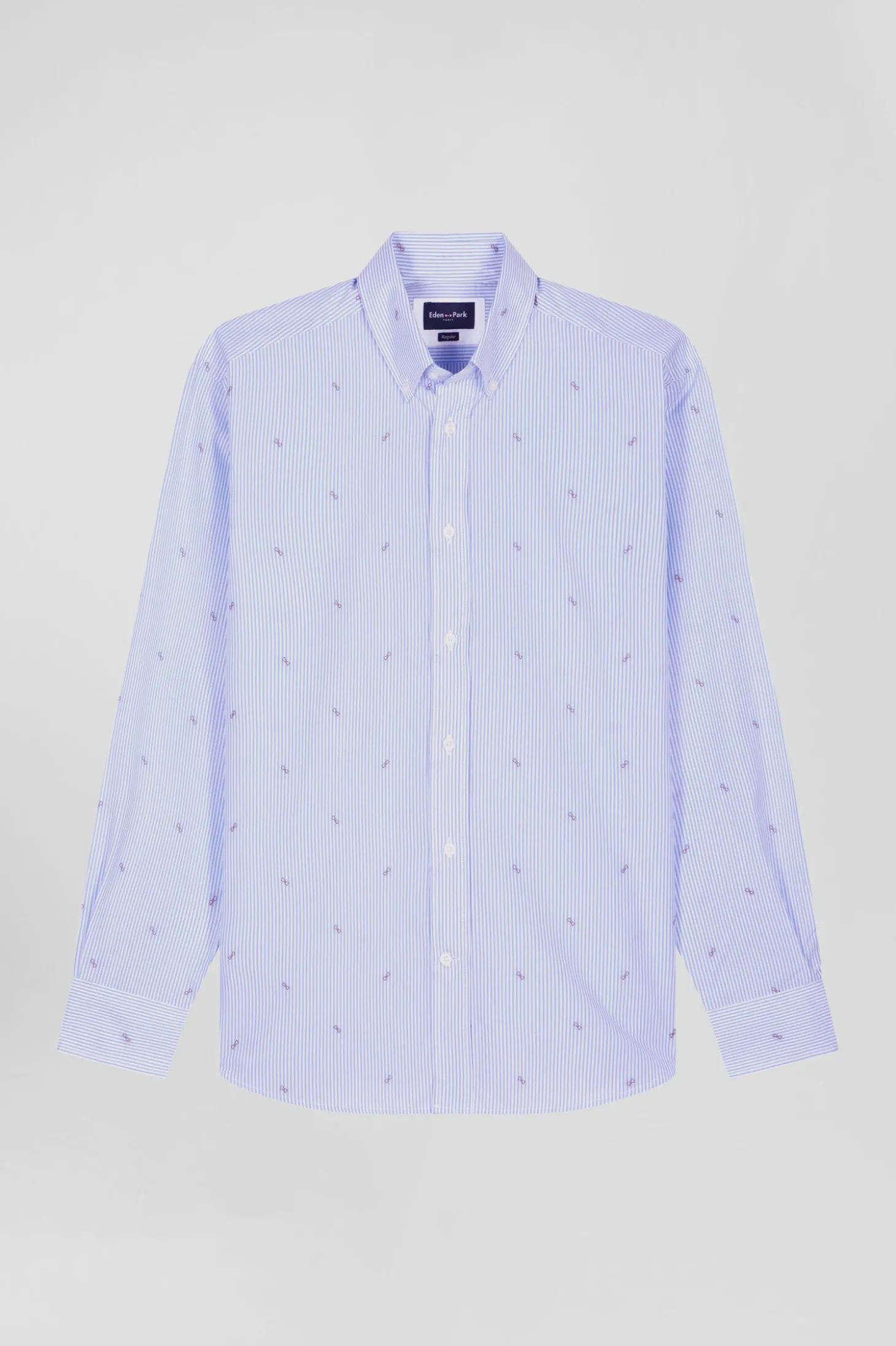 Regular sky blue cotton shirt