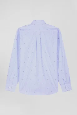 Regular sky blue cotton shirt