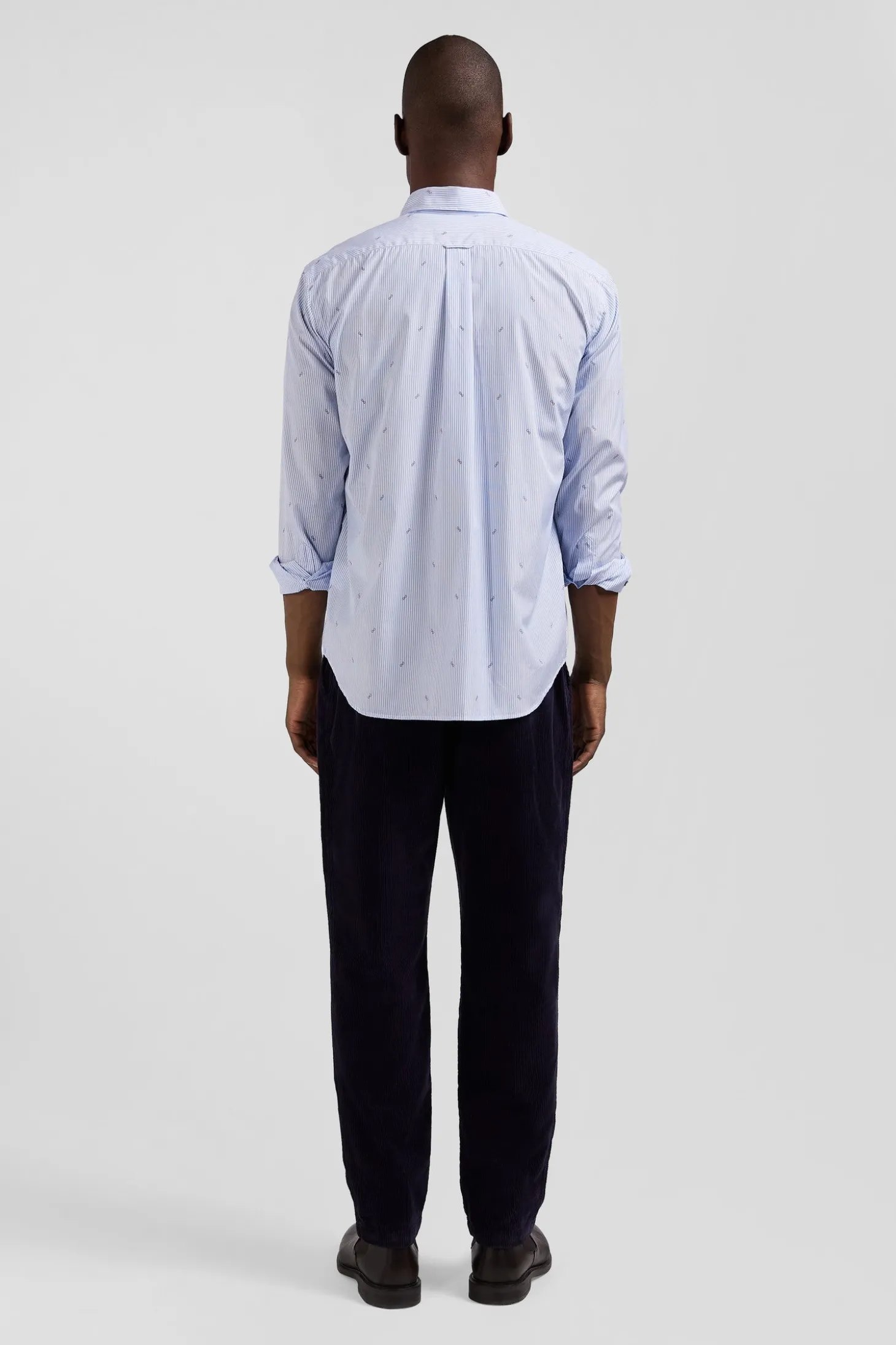Regular sky blue cotton shirt