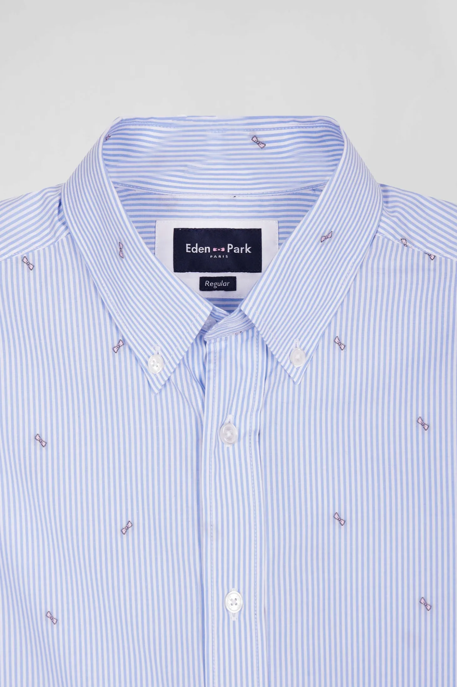 Regular sky blue cotton shirt