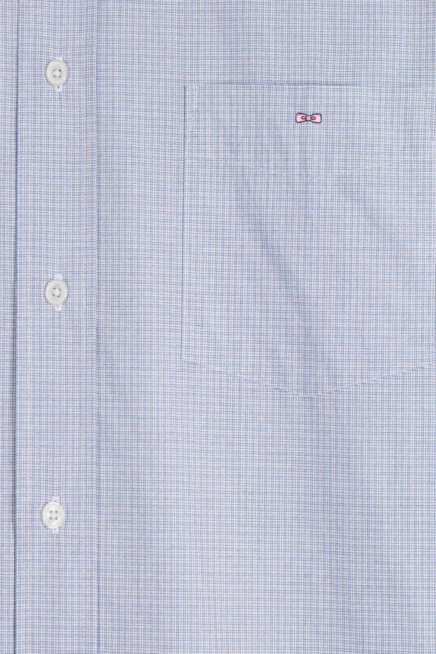 Regular sky blue cotton shirt with micro checks