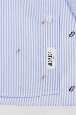 Regular sky blue cotton shirt