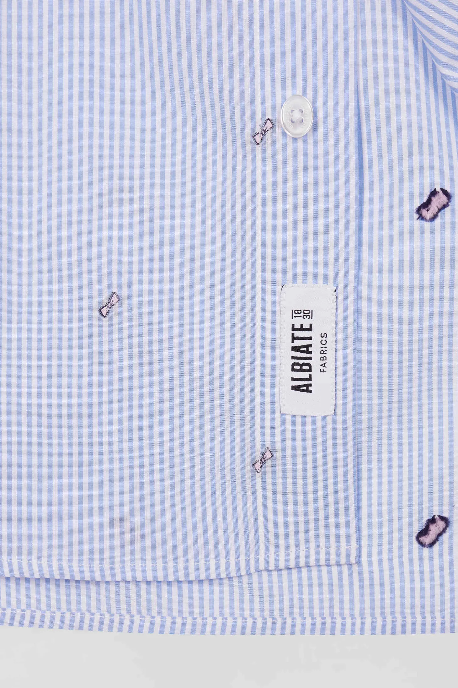 Regular sky blue cotton shirt