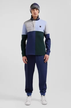 Regular sky blue long-sleeved Barbarian cotton rugby shirt