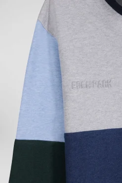 Regular sky blue long-sleeved Barbarian cotton rugby shirt
