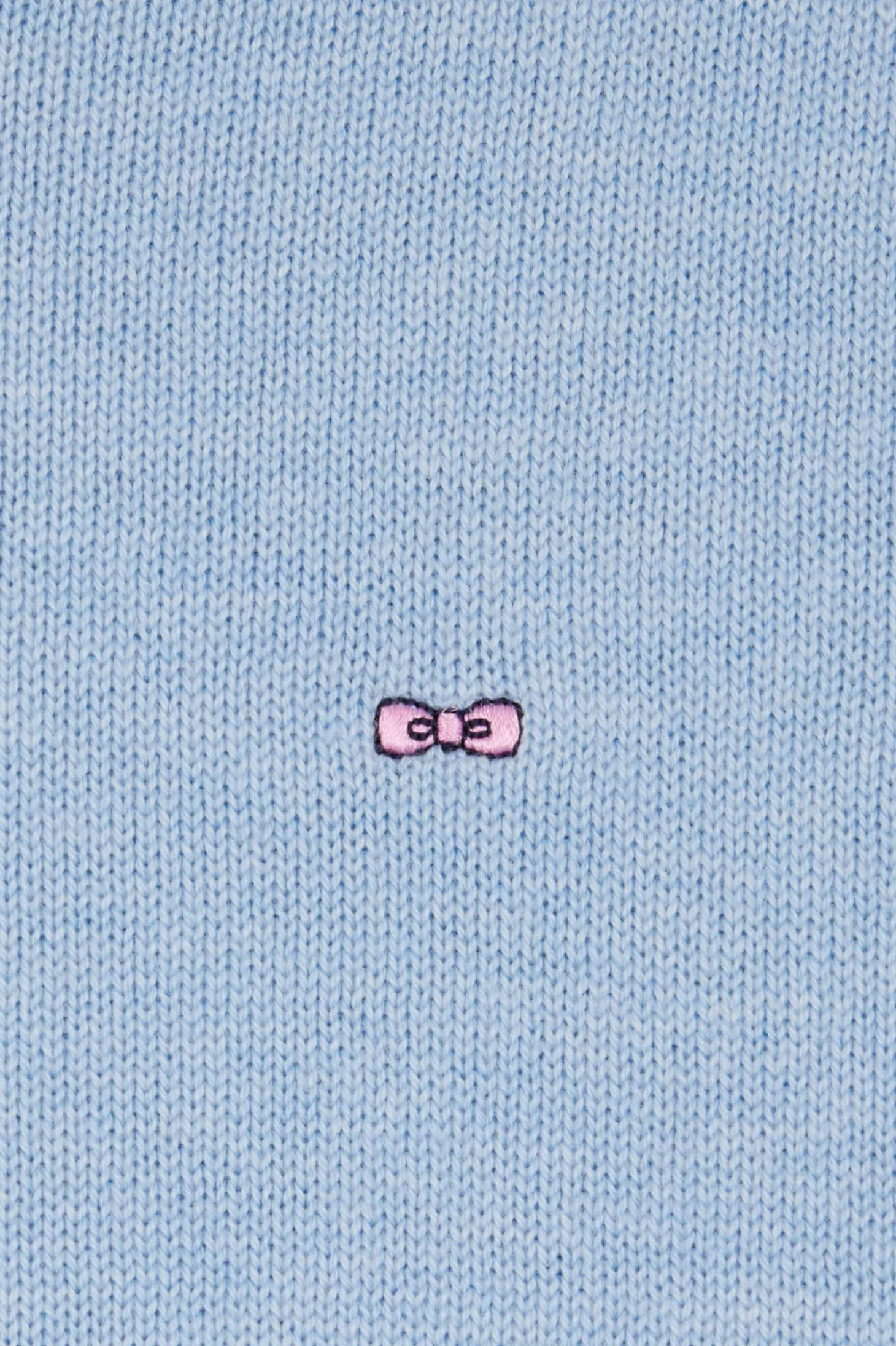 Regular sky blue wool and cotton crew neck jumper