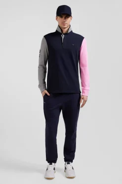 Regular tricolor XV de France long-sleeved cotton rugby shirt