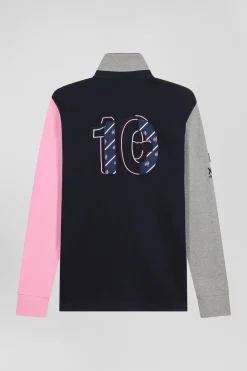 Regular tricolor XV de France long-sleeved cotton rugby shirt